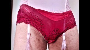 big cock in red pantie