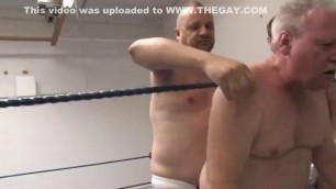 double team fat daddy in thong wrestling