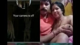 Desi indian couple sex on group video call part 2