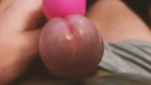 Vibrator Cum - Close up ejaculation with hands-free vibrator