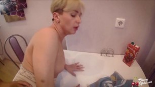 Passionate Fuck Blonde On The Kitchen Table Cum In Mouth