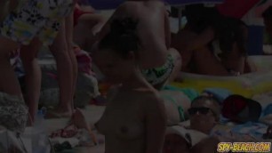 Big Tits Amateur Bikini Topless Teens - Voyeur Beach Video