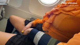 Public Sex - Extreme Risky Blowjob on Plane (can't believe we did It!) HD - Puszi Likorlova