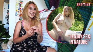 Ersties: Big Tit Cutie Masturbates Outdoors with her Toy